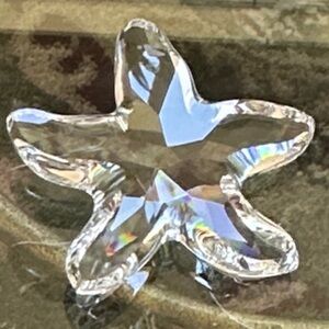 Swarovski Clear Crystal Starfish Accent with Rainbow Sparkle